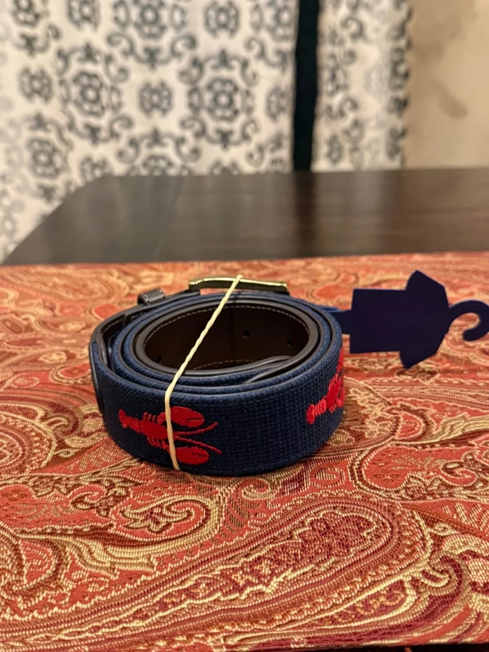 Penguin Men's Size 32 Navy/Red Lobster Belt MSRP $60
